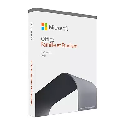 MICROSOFT OFFICE FAMILLE ET ETUDIANT 2021 - VERSION BOÎTE - 1 PC/MAC