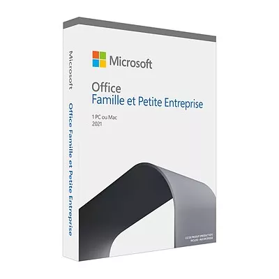 MICROSOFT OFFICE FAMILLE ET PETITE ENTREPRISE 2021 - VERSION BOÎTE - 1 PC/MAC